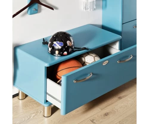 Meubles & Design Bancs Banc Style Vintage Avec Placard Bleu 7 Meubles & Design Bancs Banc Style Vintage Avec Placard Bleu – Image 5