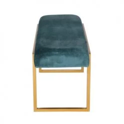 Zago Bancs Banc Velours Bleu Canard 91 Cm Piètement Métal Finition Laiton -Bancs Soldes banc velours bleu canard 91 cm pietement metal finition laiton 3