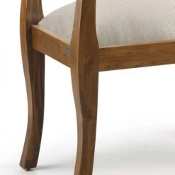 MOYCOR Bancs Banquette En Bois Marron Et Polyester Blanc -Bancs Soldes banquette en bois marron et polyester blanc 2