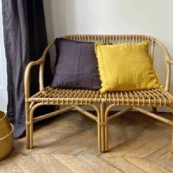 Casatera Bancs Banquette En Rotin Naturel Bois Clair -Bancs Soldes banquette en rotin naturel bois clair 2