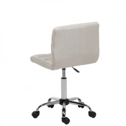 Beliani Chaises De Bureau Chaise à Roulettes En Tissu Beige -Bancs Soldes chaise a roulettes en tissu beige 4