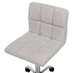 Beliani Chaises De Bureau Chaise à Roulettes En Tissu Beige -Bancs Soldes chaise a roulettes en tissu beige 5