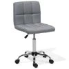 Beliani Chaises De Bureau Chaise à Roulettes En Tissu Gris