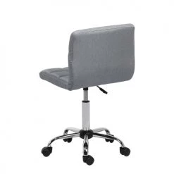 Beliani Chaises De Bureau Chaise à Roulettes En Tissu Gris -Bancs Soldes chaise a roulettes en tissu gris 4