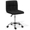 Beliani Chaises De Bureau Chaise à Roulettes En Tissu Noir -Bancs Soldes chaise a roulettes en tissu noir