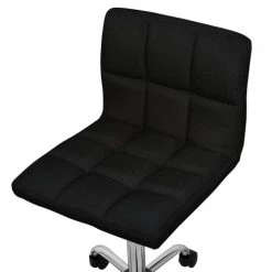 Beliani Chaises De Bureau Chaise à Roulettes En Tissu Noir -Bancs Soldes chaise a roulettes en tissu noir 5