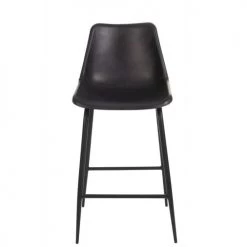 LANADECO Chaises Et Tabourets De Bar Chaise Bar Cuir / Métal Noir -Bancs Soldes chaise bar cuir metal noir 2