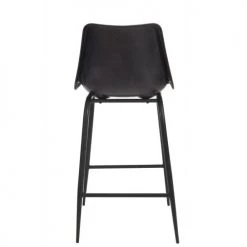 LANADECO Chaises Et Tabourets De Bar Chaise Bar Cuir / Métal Noir -Bancs Soldes chaise bar cuir metal noir 3