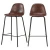 Rendez Vous Déco Chaises Et Tabourets De Bar Chaise Bar Mi-hauteur 65 Cm Cuir Synthétique Marron (x2) -Bancs Soldes chaise bar mi hauteur 65 cm cuir synthetique marron x2