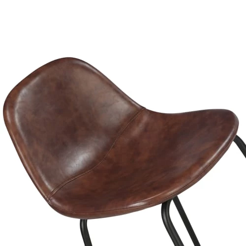 Rendez Vous Déco Chaises Et Tabourets De Bar Chaise Bar Mi-hauteur 65 Cm Cuir Synthétique Marron (x2) 5 Rendez Vous Déco Chaises Et Tabourets De Bar Chaise Bar Mi-hauteur 65 Cm Cuir Synthétique Marron (x2) – Image 3