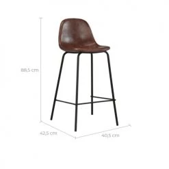 Rendez Vous Déco Chaises Et Tabourets De Bar Chaise Bar Mi-hauteur 65 Cm Cuir Synthétique Marron (x2) 11 Rendez Vous Déco Chaises Et Tabourets De Bar Chaise Bar Mi-hauteur 65 Cm Cuir Synthétique Marron (x2) -Bancs Soldes chaise bar mi hauteur 65 cm cuir synthetique marron x2 3