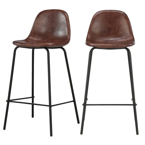 Rendez Vous Déco Chaises Et Tabourets De Bar Chaise Bar Mi-hauteur 65 Cm Cuir Synthétique Marron (x2) 3 Rendez Vous Déco Chaises Et Tabourets De Bar Chaise Bar Mi-hauteur 65 Cm Cuir Synthétique Marron (x2)