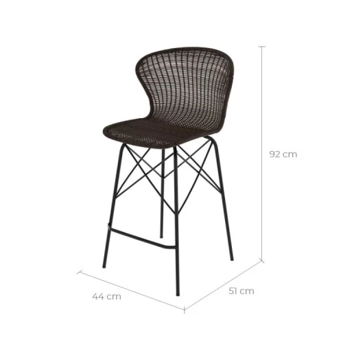 Rendez Vous Déco Chaises Et Tabourets De Bar Chaise De Bar 63 Cm En Résine Tressée Marron (lot De 2) 5 Rendez Vous Déco Chaises Et Tabourets De Bar Chaise De Bar 63 Cm En Résine Tressée Marron (lot De 2) – Image 3