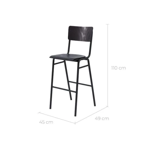Rendez Vous Déco Chaises Et Tabourets De Bar Chaise De Bar 75 Cm En Bois Noir (lot De 2) 5 Rendez Vous Déco Chaises Et Tabourets De Bar Chaise De Bar 75 Cm En Bois Noir (lot De 2) – Image 3