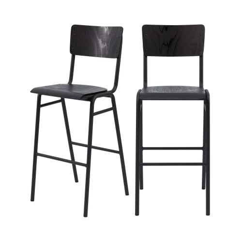 Rendez Vous Déco Chaises Et Tabourets De Bar Chaise De Bar 75 Cm En Bois Noir (lot De 2) 3 Rendez Vous Déco Chaises Et Tabourets De Bar Chaise De Bar 75 Cm En Bois Noir (lot De 2)