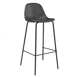 Rendez Vous Déco Chaises Et Tabourets De Bar Chaise De Bar 75 Cm En Cuir Synthétique Gris/noir (lot De 2) -Bancs Soldes chaise de bar 75 cm en cuir synthetique gris noir lot de 2 4