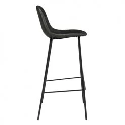 Rendez Vous Déco Chaises Et Tabourets De Bar Chaise De Bar 75 Cm En Cuir Synthétique Gris/noir (lot De 2) -Bancs Soldes chaise de bar 75 cm en cuir synthetique gris noir lot de 2 5