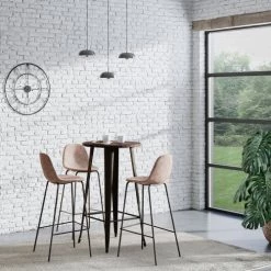 Rendez Vous Déco Chaises Et Tabourets De Bar Chaise De Bar 75 Cm En Cuir Synthétique Marron Clair (x2) 9 Rendez Vous Déco Chaises Et Tabourets De Bar Chaise De Bar 75 Cm En Cuir Synthétique Marron Clair (x2) -Bancs Soldes chaise de bar 75 cm en cuir synthetique marron clair x2 1