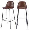 Rendez Vous Déco Chaises Et Tabourets De Bar Chaise De Bar 75 Cm En Cuir Synthétique Marron (lot De 2) -Bancs Soldes chaise de bar 75 cm en cuir synthetique marron lot de 2