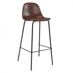 Rendez Vous Déco Chaises Et Tabourets De Bar Chaise De Bar 75 Cm En Cuir Synthétique Marron (lot De 2) -Bancs Soldes chaise de bar 75 cm en cuir synthetique marron lot de 2 4