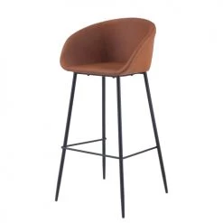 Rendez Vous Déco Chaises Et Tabourets De Bar Chaise De Bar 75 Cm En Cuir Synthétique Marron (lot De 2) -Bancs Soldes chaise de bar 75 cm en cuir synthetique marron lot de 2 8