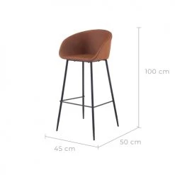 Rendez Vous Déco Chaises Et Tabourets De Bar Chaise De Bar 75 Cm En Cuir Synthétique Marron (lot De 2) -Bancs Soldes chaise de bar 75 cm en cuir synthetique marron lot de 2 9