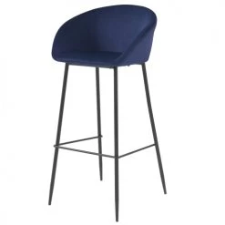 Rendez Vous Déco Chaises Et Tabourets De Bar Chaise De Bar 75 Cm En Velours Bleu (lot De 2) -Bancs Soldes chaise de bar 75 cm en velours bleu lot de 2 10