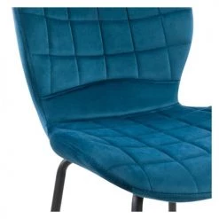 Rendez Vous Déco Chaises Et Tabourets De Bar Chaise De Bar 75 Cm En Velours Bleu (lot De 2) -Bancs Soldes chaise de bar 75 cm en velours bleu lot de 2 3