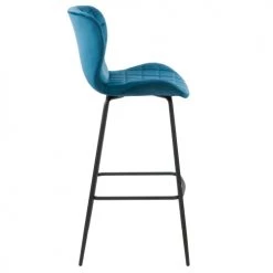 Rendez Vous Déco Chaises Et Tabourets De Bar Chaise De Bar 75 Cm En Velours Bleu (lot De 2) -Bancs Soldes chaise de bar 75 cm en velours bleu lot de 2 4