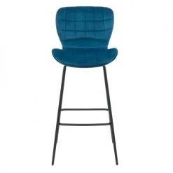 Rendez Vous Déco Chaises Et Tabourets De Bar Chaise De Bar 75 Cm En Velours Bleu (lot De 2) -Bancs Soldes chaise de bar 75 cm en velours bleu lot de 2 5
