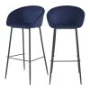 Rendez Vous Déco Chaises Et Tabourets De Bar Chaise De Bar 75 Cm En Velours Bleu (lot De 2) -Bancs Soldes chaise de bar 75 cm en velours bleu lot de 2 6