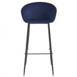 Rendez Vous Déco Chaises Et Tabourets De Bar Chaise De Bar 75 Cm En Velours Bleu (lot De 2) -Bancs Soldes chaise de bar 75 cm en velours bleu lot de 2 7
