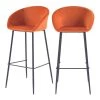 Rendez Vous Déco Chaises Et Tabourets De Bar Chaise De Bar 75 Cm En Velours Orange (lot De 2) -Bancs Soldes chaise de bar 75 cm en velours orange lot de 2