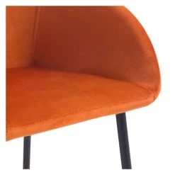 Rendez Vous Déco Chaises Et Tabourets De Bar Chaise De Bar 75 Cm En Velours Orange (lot De 2) -Bancs Soldes chaise de bar 75 cm en velours orange lot de 2 3