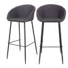 Rendez Vous Déco Chaises Et Tabourets De Bar Chaise De Bar 75cm En Cuir Synthétique Gris Foncé (lot De 2) -Bancs Soldes chaise de bar 75cm en cuir synthetique gris fonce lot de 2