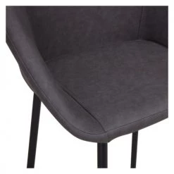 Rendez Vous Déco Chaises Et Tabourets De Bar Chaise De Bar 75cm En Cuir Synthétique Gris Foncé (lot De 2) -Bancs Soldes chaise de bar 75cm en cuir synthetique gris fonce lot de 2 3