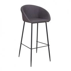 Rendez Vous Déco Chaises Et Tabourets De Bar Chaise De Bar 75cm En Cuir Synthétique Gris Foncé (lot De 2) -Bancs Soldes chaise de bar 75cm en cuir synthetique gris fonce lot de 2 4