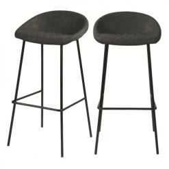 Rendez Vous Déco Chaises Et Tabourets De Bar Chaise De Bar 75cm En PU Gris Foncé (lot De 2)
