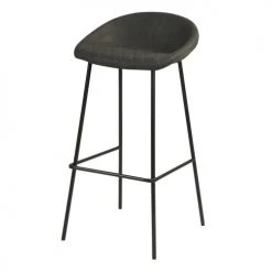 Rendez Vous Déco Chaises Et Tabourets De Bar Chaise De Bar 75cm En PU Gris Foncé (lot De 2) -Bancs Soldes chaise de bar 75cm en pu gris fonce lot de 2 5