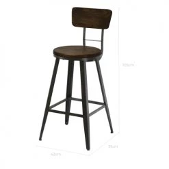 Rendez Vous Déco Chaises Et Tabourets De Bar Chaise De Bar 76 Cm En Bois Et Métal -Bancs Soldes chaise de bar 76 cm en bois et metal 3