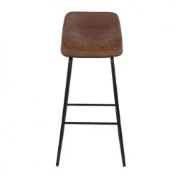 Rendez Vous Déco Chaises Et Tabourets De Bar Chaise De Bar 76 Cm En Cuir Synthétique Marron (lot De 2) -Bancs Soldes chaise de bar 76 cm en cuir synthetique marron lot de 2 4