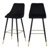 Rendez Vous Déco Chaises Et Tabourets De Bar Chaise De Bar 77.5 Cm En Velours Noir (lot De 2) -Bancs Soldes chaise de bar 77 5 cm en velours noir lot de 2