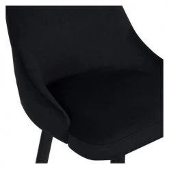 Rendez Vous Déco Chaises Et Tabourets De Bar Chaise De Bar 77.5 Cm En Velours Noir (lot De 2) -Bancs Soldes chaise de bar 77 5 cm en velours noir lot de 2 3