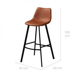 Rendez Vous Déco Chaises Et Tabourets De Bar Chaise De Bar 80 Cm En Cuir Synthétique Marron (lot De 2) 10 Rendez Vous Déco Chaises Et Tabourets De Bar Chaise De Bar 80 Cm En Cuir Synthétique Marron (lot De 2) -Bancs Soldes chaise de bar 80 cm en cuir synthetique marron lot de 2 2