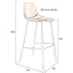 Dutchbone Chaises Et Tabourets De Bar Chaise De Bar Aspect Cuir Marron -Bancs Soldes chaise de bar aspect cuir marron 5