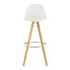 Zago Chaises Et Tabourets De Bar Chaise De Bar Blanche à Coque Piétement Chêne -Bancs Soldes chaise de bar blanche a coque pietement chene