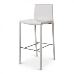 Zago Chaises Et Tabourets De Bar Chaise De Bar Blanche En Cuir Reconstitué -Bancs Soldes chaise de bar blanche en cuir reconstitue 5