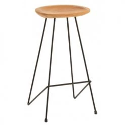 LANADECO Chaises Et Tabourets De Bar Chaise De Bar Bois Et Métal Naturel H77cm