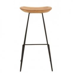 LANADECO Chaises Et Tabourets De Bar Chaise De Bar Bois Et Métal Naturel H77cm -Bancs Soldes chaise de bar bois et metal naturel h77cm 3