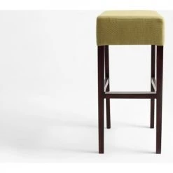 Custom Form Chaises Et Tabourets De Bar Chaise De Bar Bois Et Tissu Jaune H87 -Bancs Soldes chaise de bar bois et tissu jaune h87 2